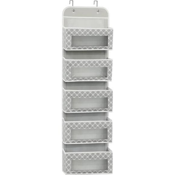 Over Door Hanging Pocket Organizer with Clear Windows Closet Nursery Storage - Picture 4 of 6